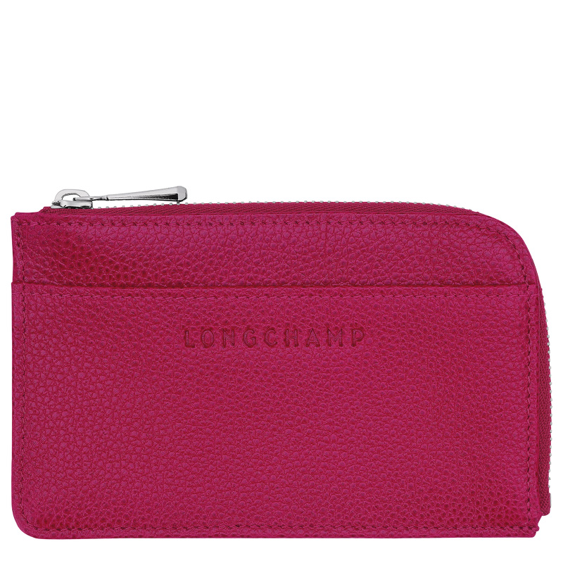 Longchamp|Le Foulonn Kartenetui Beetroot – Leder |Rote Bete