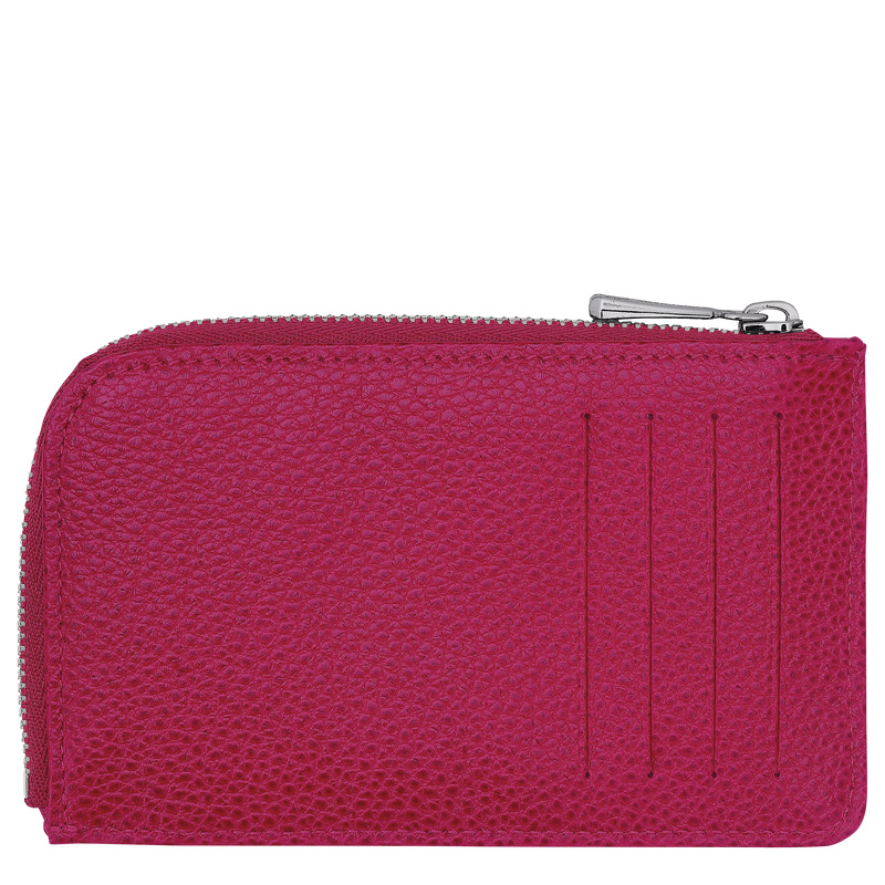 Longchamp|Le Foulonn Kartenetui Beetroot – Leder |Rote Bete