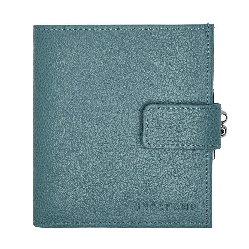 Longchamp |Le Foulonn Kompaktes Portemonnaie Eukalyptus – Leder |Eukalyptus