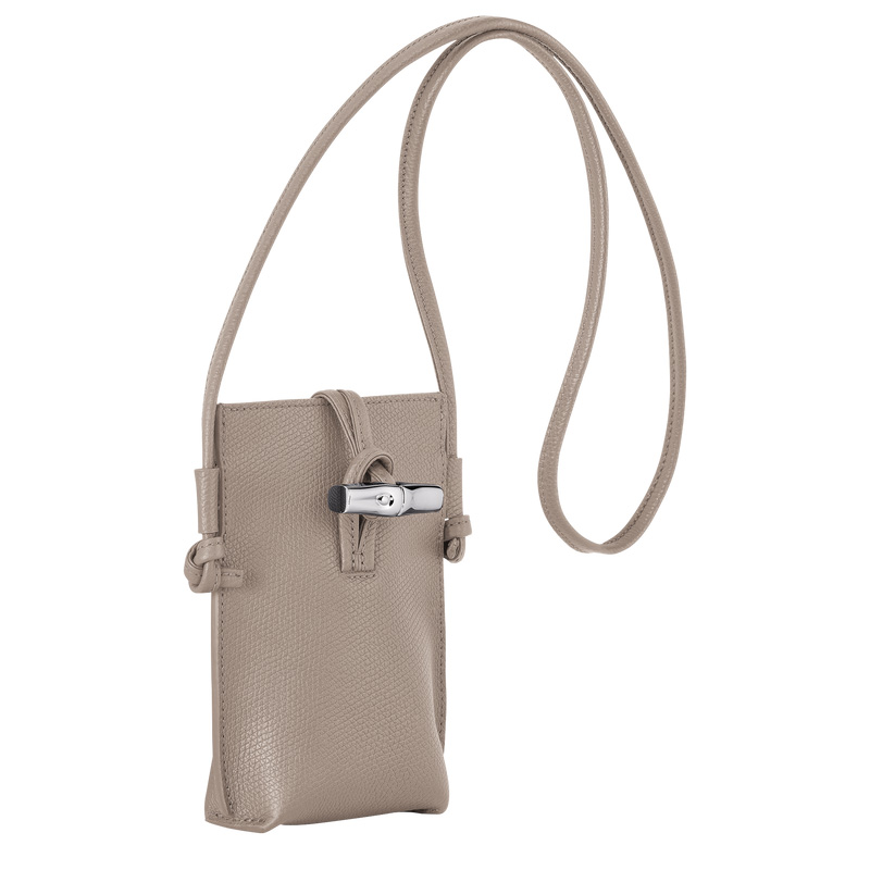 Longchamp |Le Roseau Handyhülle, Ton – Leder |Clay