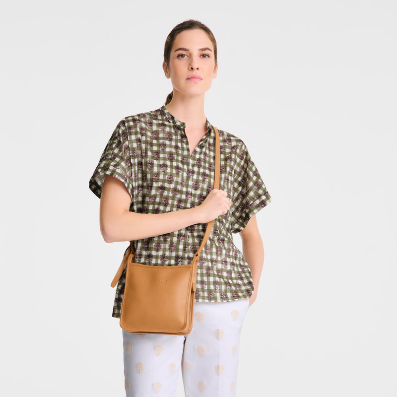 Longchamp |Le Foulonn S Umhängetasche Walnuss – Leder |Walnuss