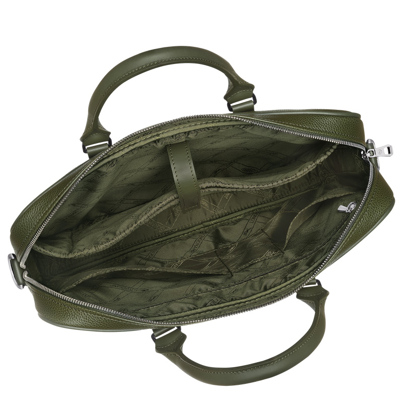 Longchamp |Le Foulonn XS Aktentasche Khaki – Leder |Khaki