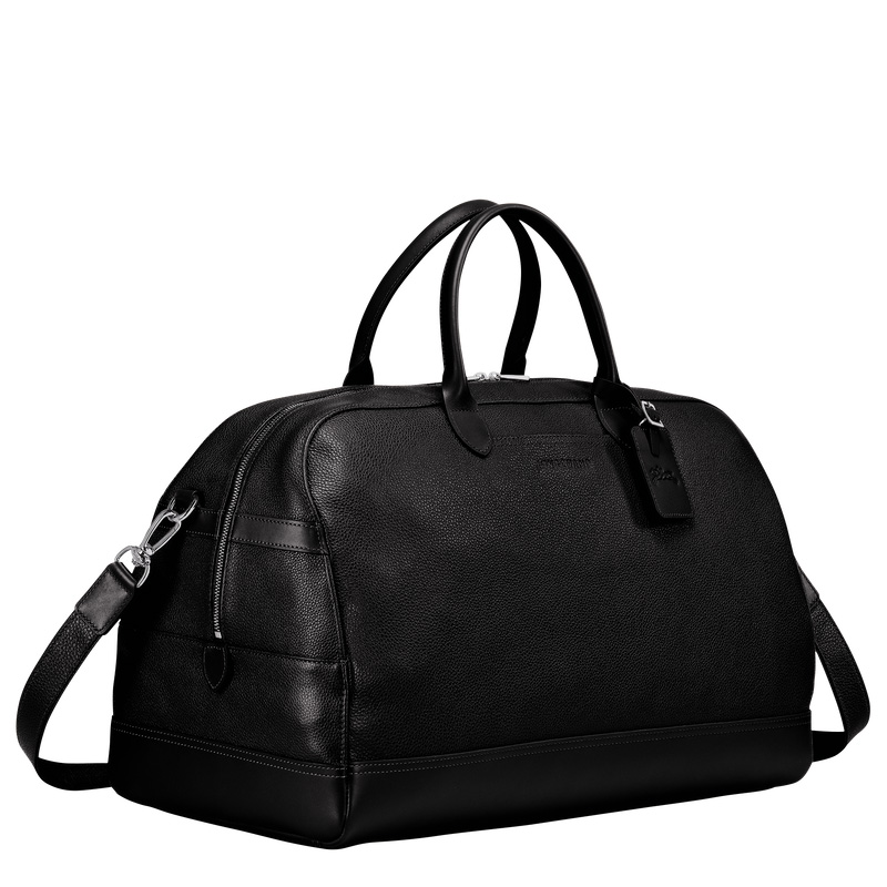 Longchamp |Le Foulonn L Reisetasche Schwarz – Leder |Schwarz