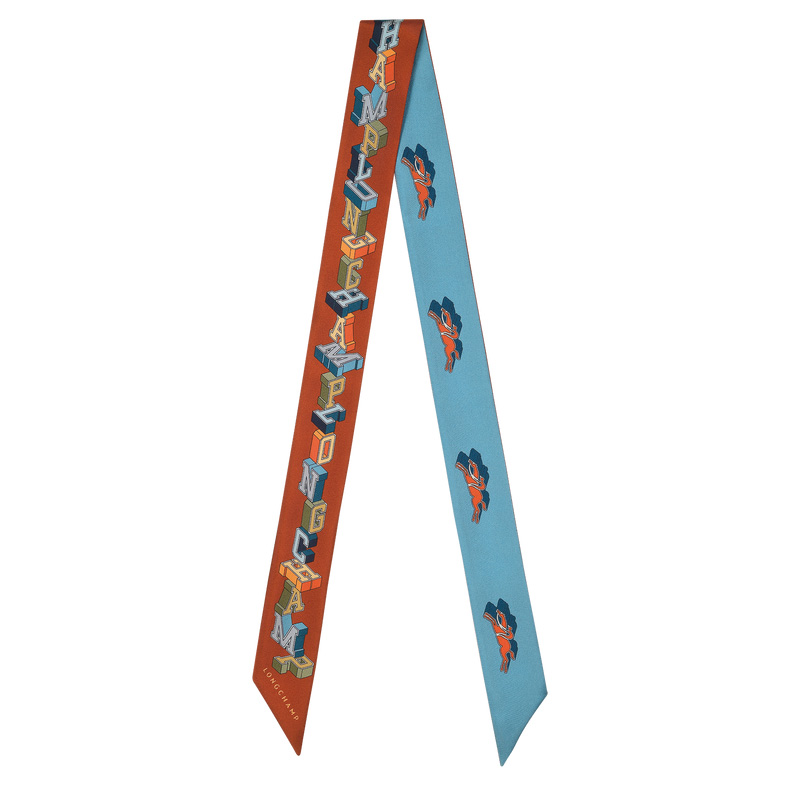 Longchamp |University Stirnband Kastanienbraun – Seide |Kastanienbraun