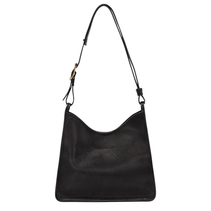 Longchamp |Le Foulonn M Hobo-Tasche Schwarz – Leder |Schwarz