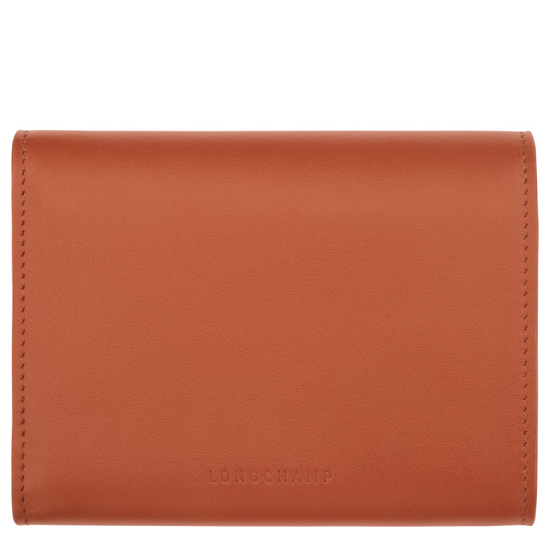 Longchamp |Le Roseau Kompaktes Portemonnaie, Rinde – Leder |Rinde