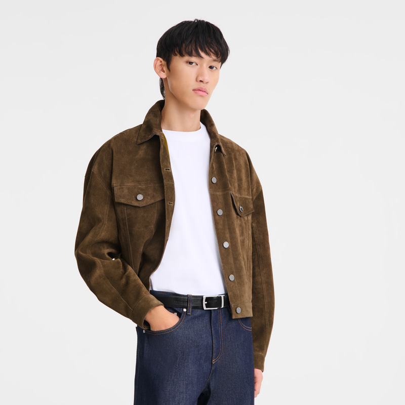 Longchamp |Le Foulonn Herrengürtel Mokka/Schwarz – Leder |Mokka/Schwarz