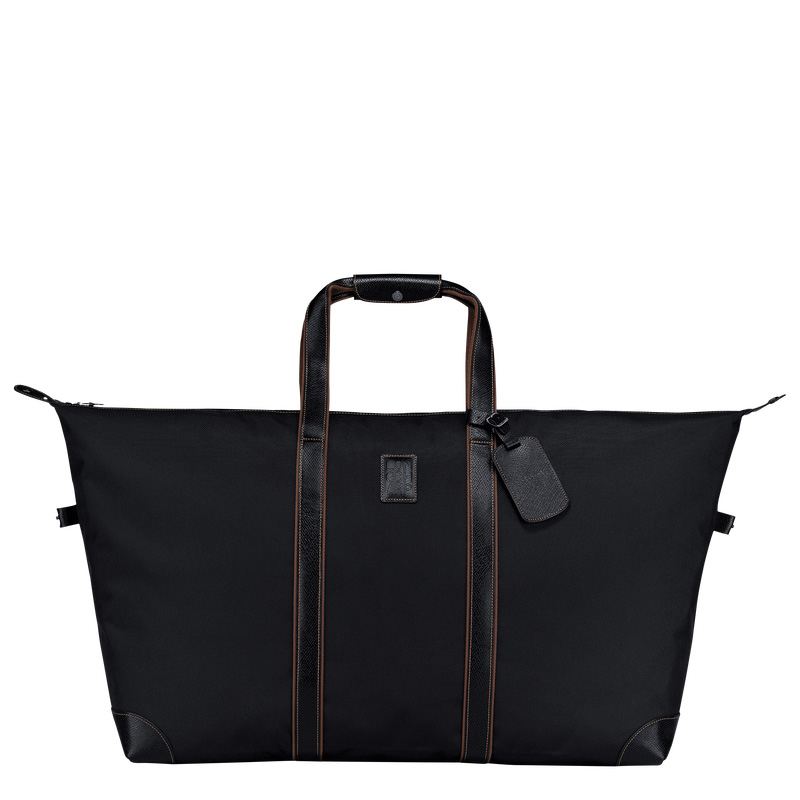 Longchamp |Boxford XL Reisetasche Schwarz – Recyceltes Canvas |Schwarz