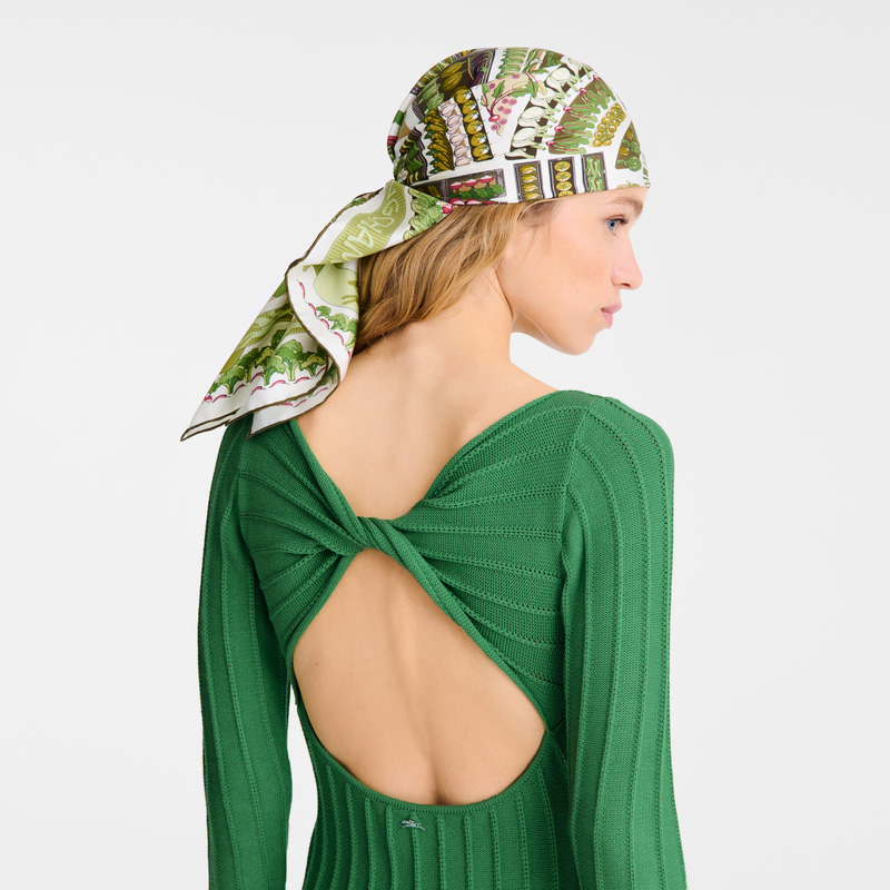 Longchamp |Vegetable Garden Seidenschal 90 Khaki – SONSTIGES |Khaki