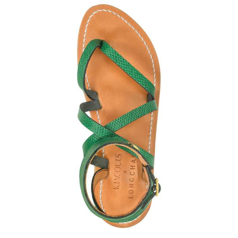 Longchamp |x K.Jacques Sandalen Grün – Leder |Grün