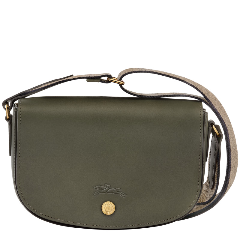 Longchamp |Pure S Umhängetasche, Khaki – Leder |Khaki