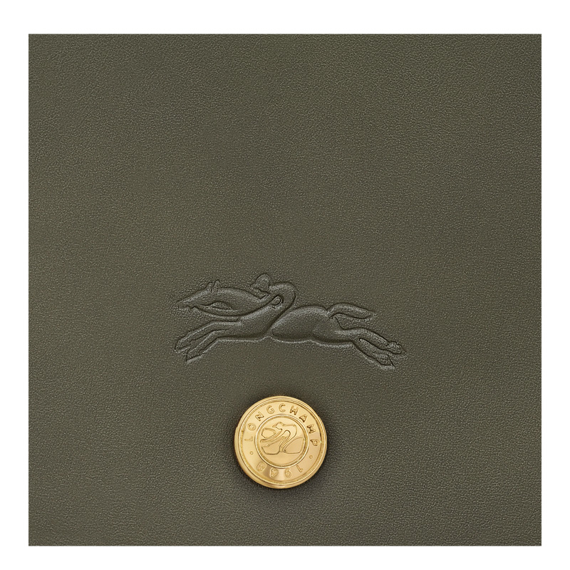 Longchamp |Pure S Umhängetasche, Khaki – Leder |Khaki