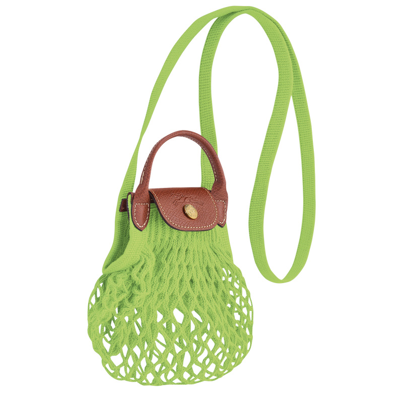 Longchamp |Le Pliage Filet XS Mesh-Tasche Hellgrün – Canvas |Grünes Licht