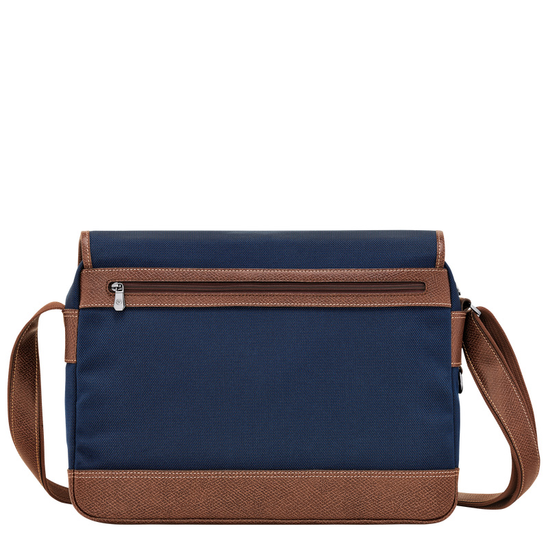 Longchamp |Boxford L Umhängetasche, Blau – Recyceltes Canvas |Blau