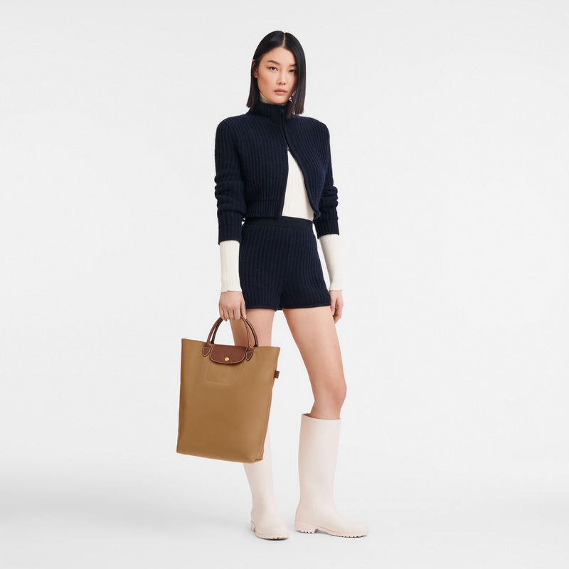 Longchamp |Le Pliage Original M Tragetasche, Rehbraun – Canvas |Rehbraun