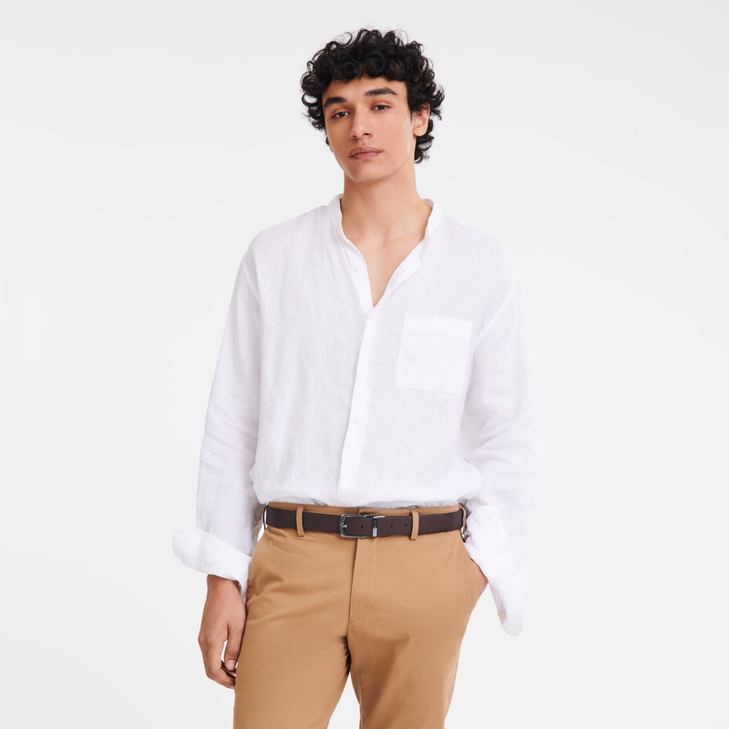 Longchamp |sur Seine Herrengürtel, Schwarz/Mokka – Leder |Schwarz/Mokka