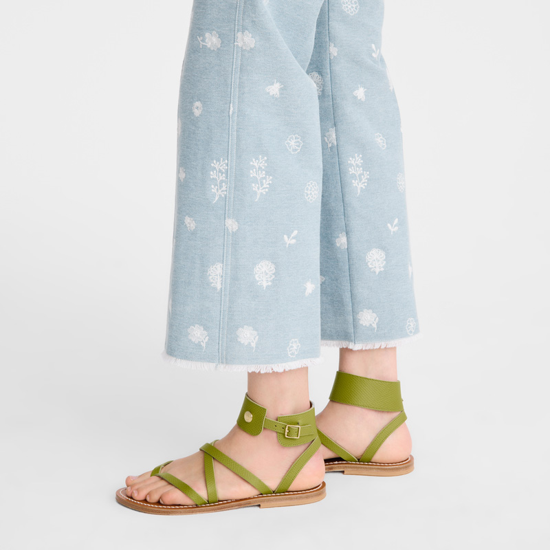 Longchamp |x K.Jacques Sandalen Kiwigrün – Leder |Kiwigrün Longchamp |x K.Jacques Sandalen Kiwigrün – Leder |Kiwigrün