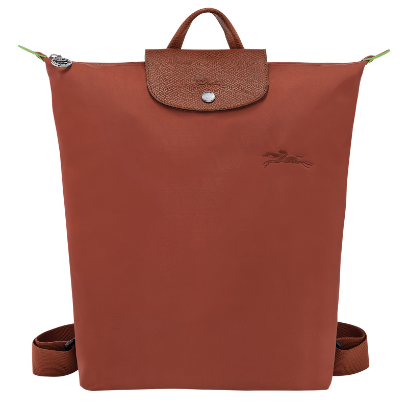 Longchamp |Le Pliage Grüner M Rucksack Kastanienbraun – Canvas |Kastanienbraun