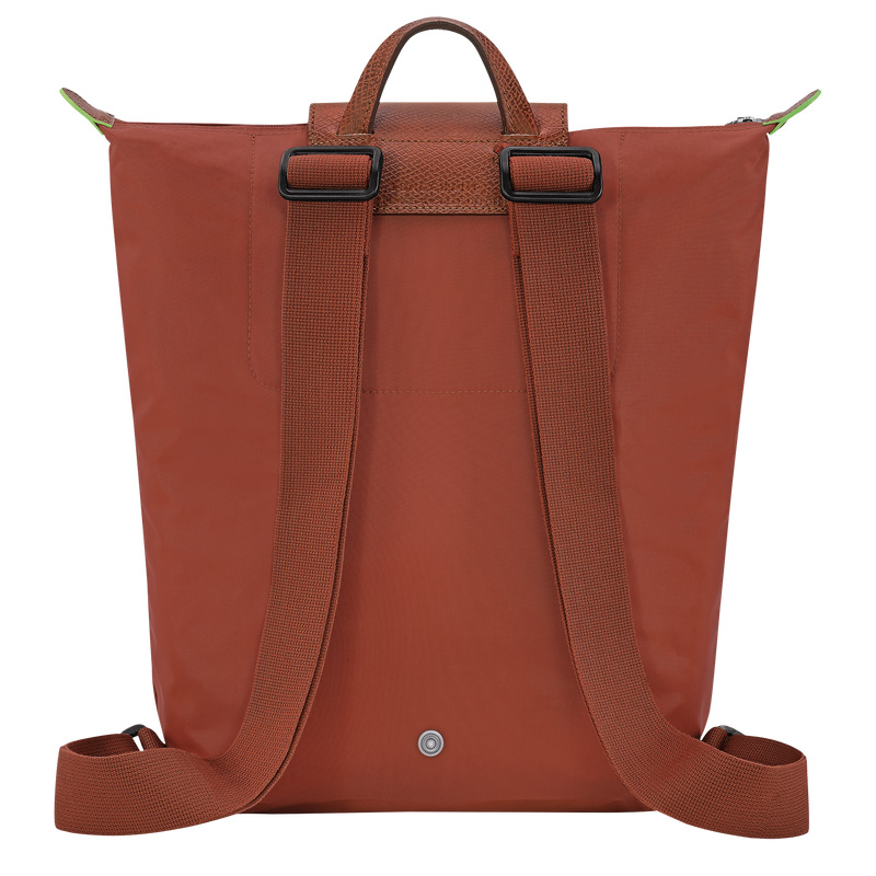 Longchamp |Le Pliage Grüner M Rucksack Kastanienbraun – Canvas |Kastanienbraun