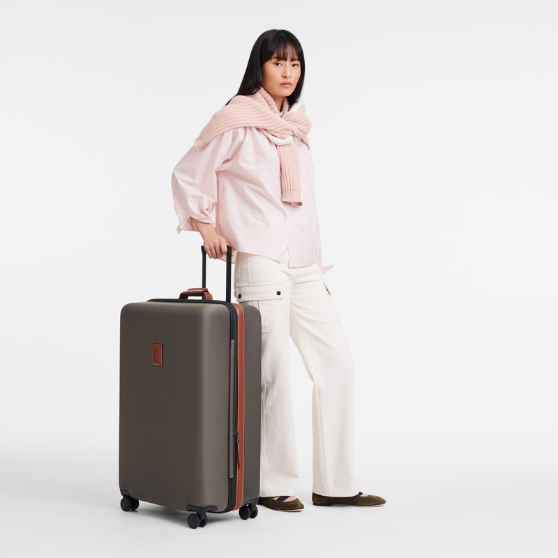 Longchamp |Boxford XL Koffer Braun – Recyceltes Canvas |Braun