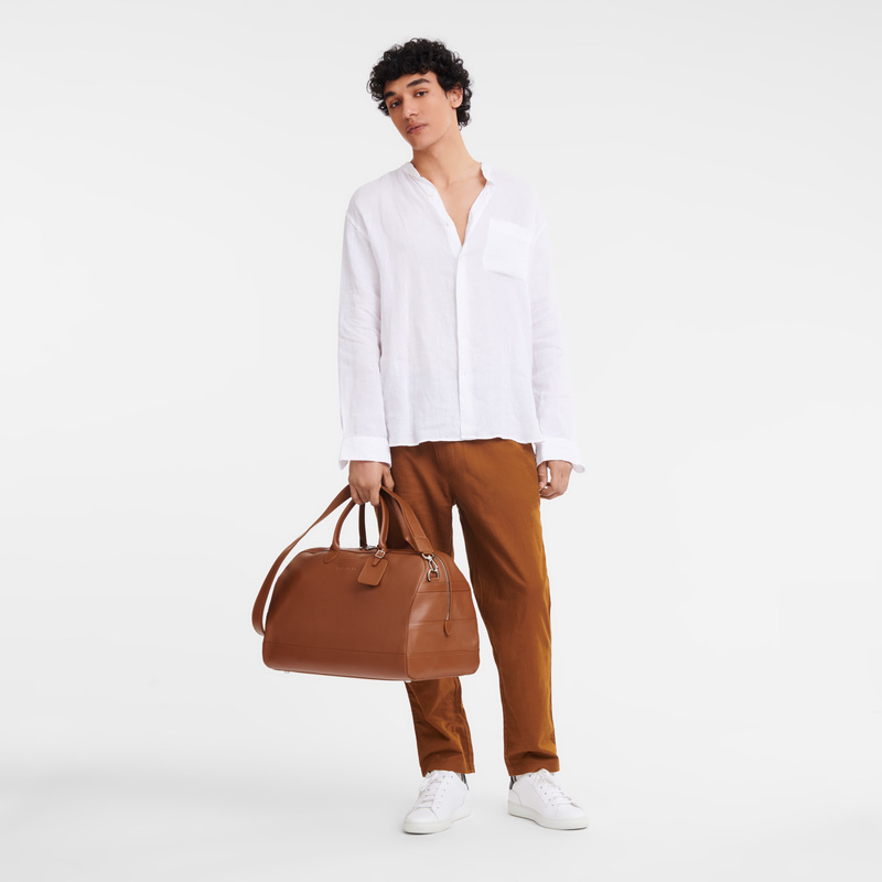Longchamp |Le Foulonn L Reisetasche Karamell – Leder |Karamell