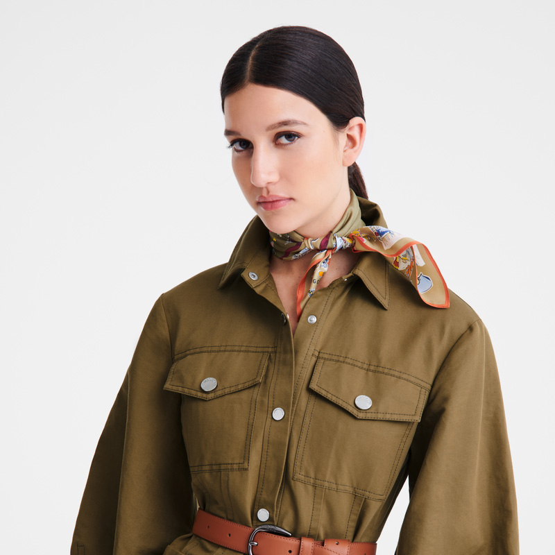 Longchamp |Equestrian Tower Seidenschal 50 Artischocke – SONSTIGES |Artischocke