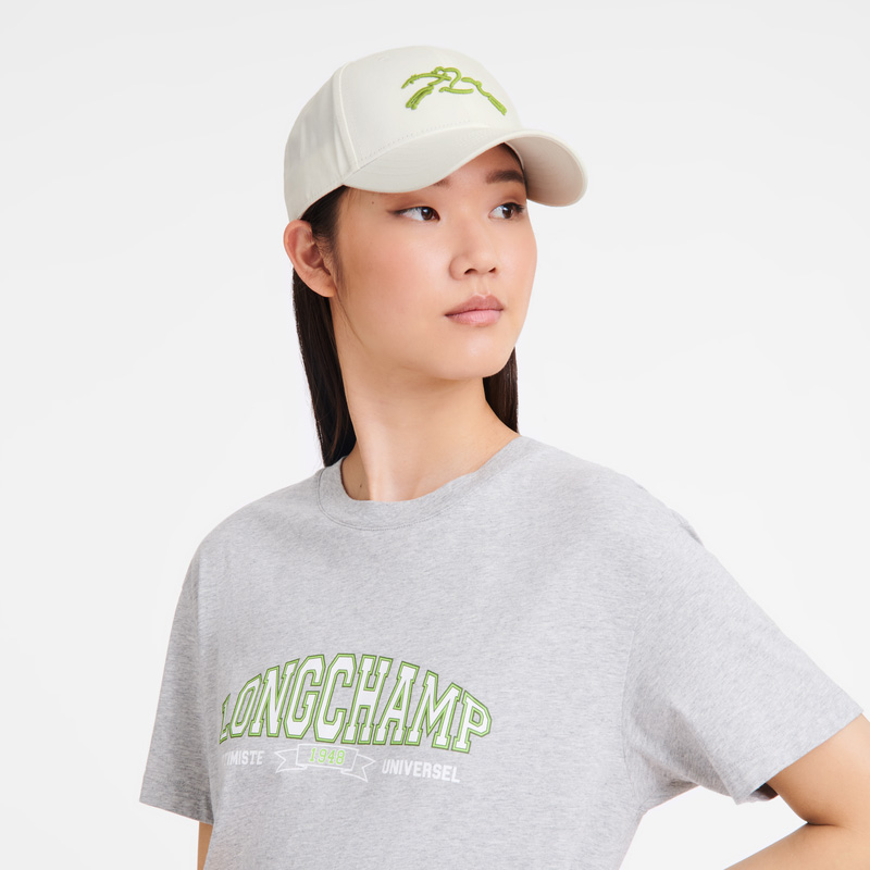 Longchamp |Solide Kappe Weiß – Bio-Baumwolle |Weiß