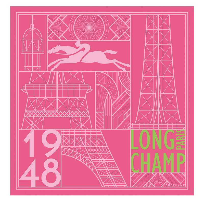 Longchamp |Eiffelturm 1948 Seidentuch, 50, Pink – SONSTIGES |Rosa