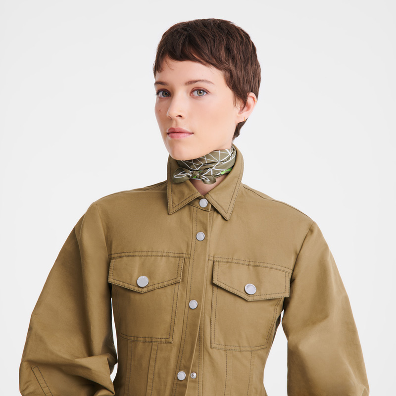 Longchamp |Eiffelturm 1948 Seidenschal 50 Artischocke – SONSTIGES |Artischocke