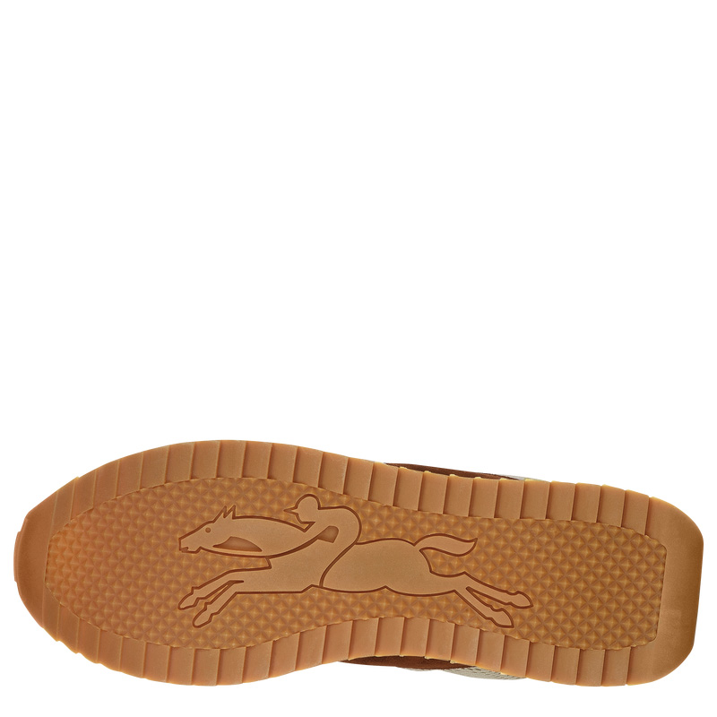 Longchamp |Le Pliage Grüne Sneakers Bark – Leder |Rinde