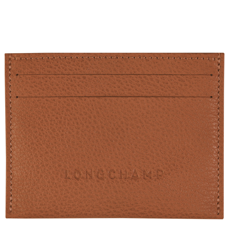 Longchamp |Le Foulonn Kartenetui Karamell – Leder |Karamell