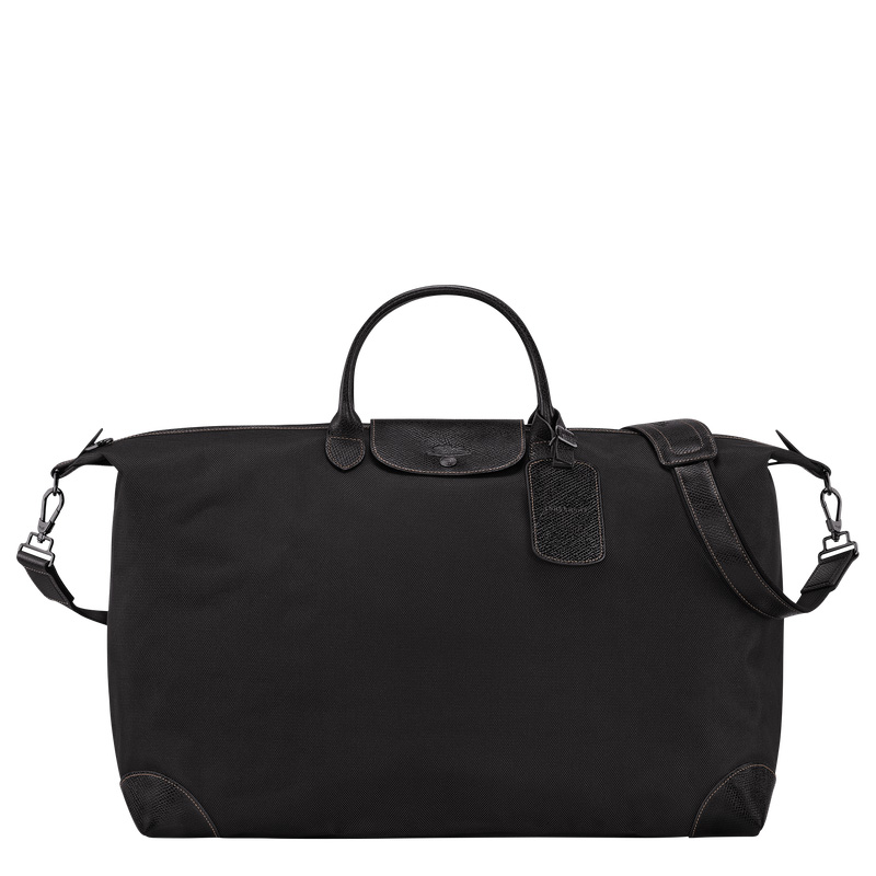 Longchamp |Boxford XL Reisetasche Schwarz – Recyceltes Canvas |Schwarz