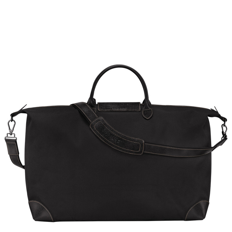 Longchamp |Boxford XL Reisetasche Schwarz – Recyceltes Canvas |Schwarz