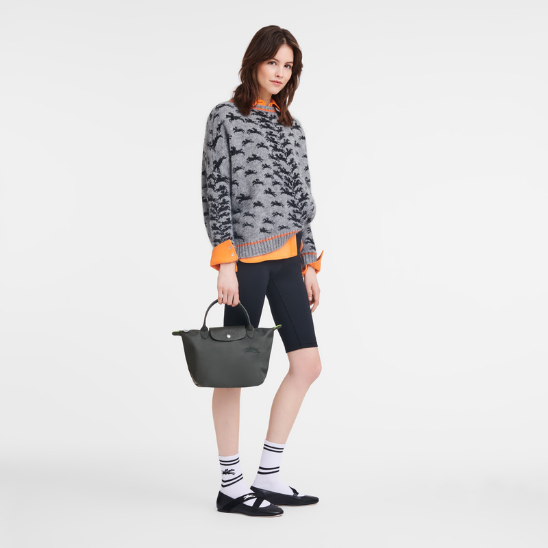 Longchamp |Le Pliage Green S Handtasche Graphit – Recyceltes Canvas |Graphit