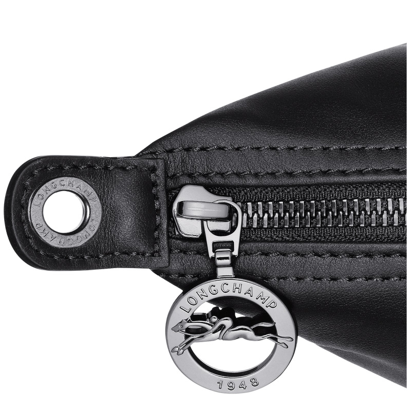 Longchamp |Le Pliage Xtra XS Umhängetasche, Schwarz – Leder |Schwarz