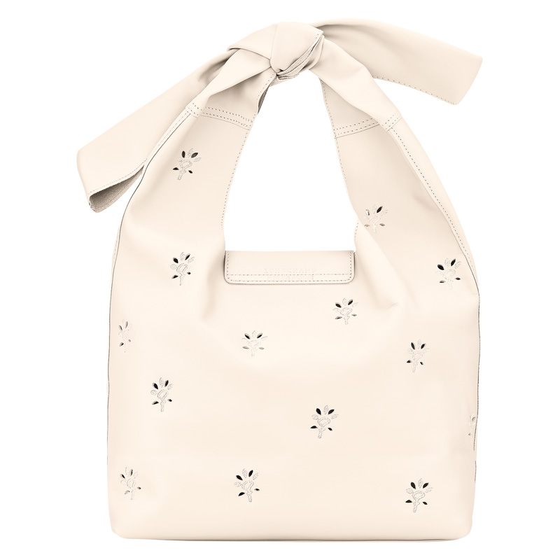 Longchamp |Le Pliage Xtra M Schultertasche Ecru – Leder |Ecru