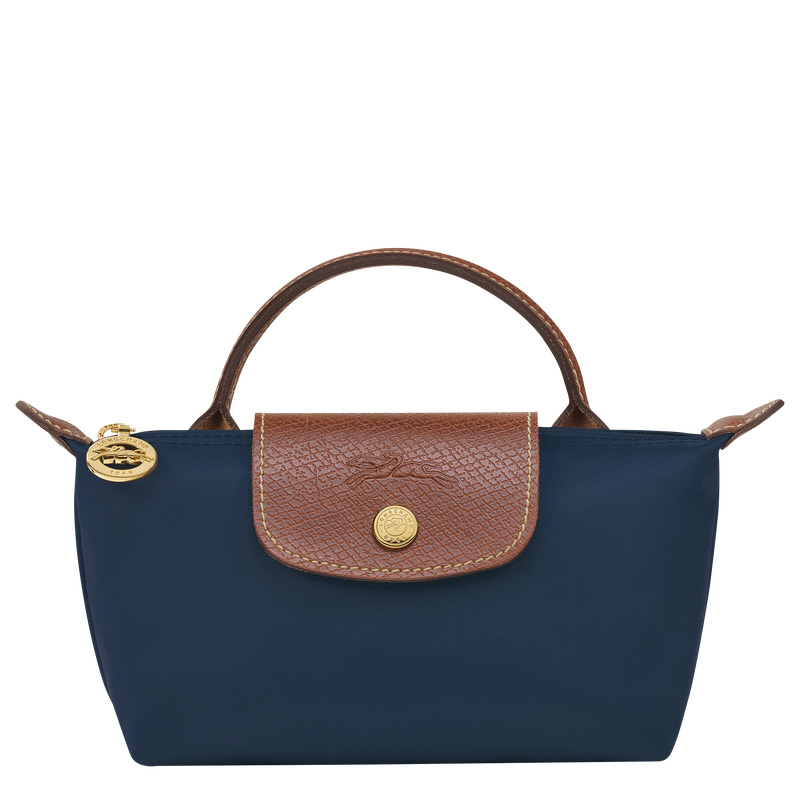 Longchamp |Le Pliage Original Tasche mit Tragegriff, Marineblau – Recyceltes Canvas |Marineblau