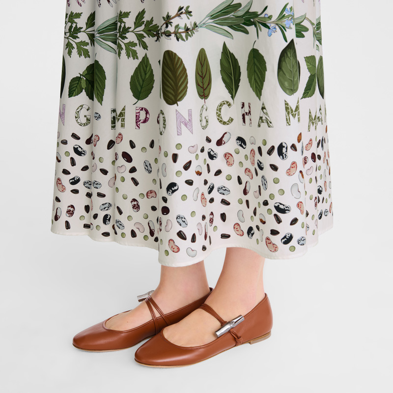 Longchamp |Le Roseau Ballerinas Rinde – Leder |Rinde