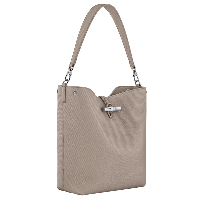 Longchamp |Le Roseau M Schultertasche Clay – Leder |Clay