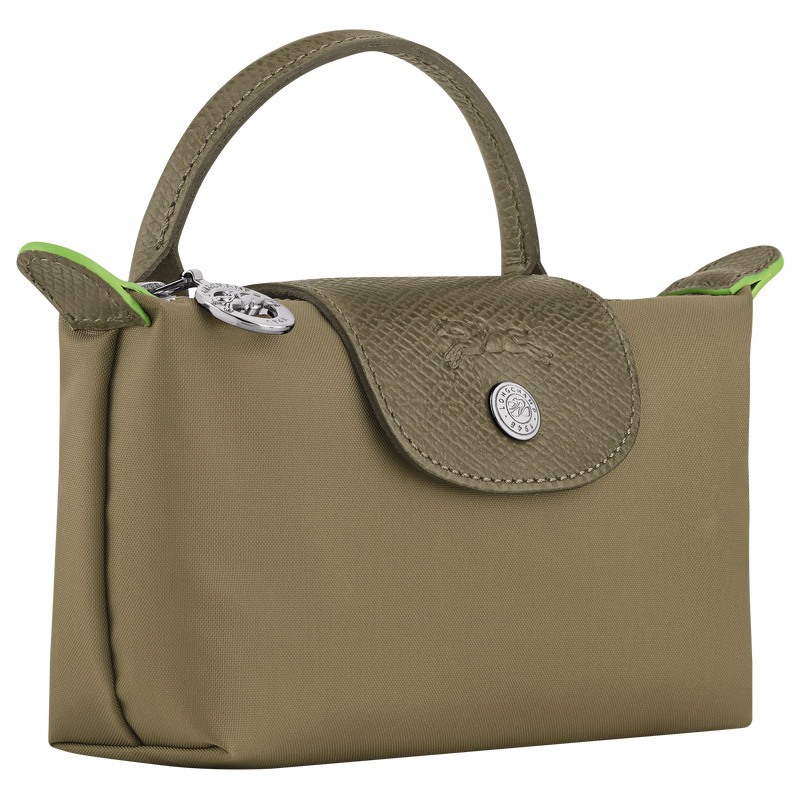 Longchamp |Le Pliage Grüne Tasche mit Henkel Artischocke – Recyceltes Canvas |Artischocke