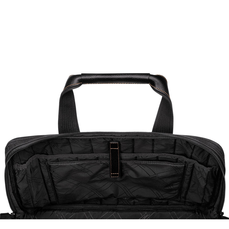 Longchamp |Boxford L Aktentasche Schwarz – Recyceltes Canvas |Schwarz