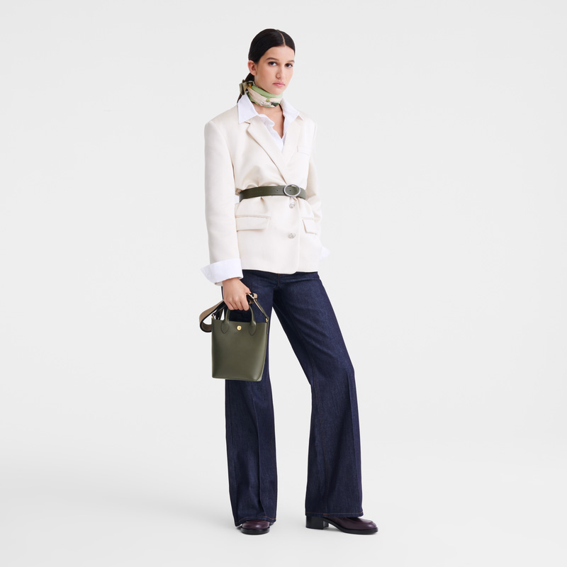 Longchamp |Pure XS Tote Bag Khaki – Leder |Khaki