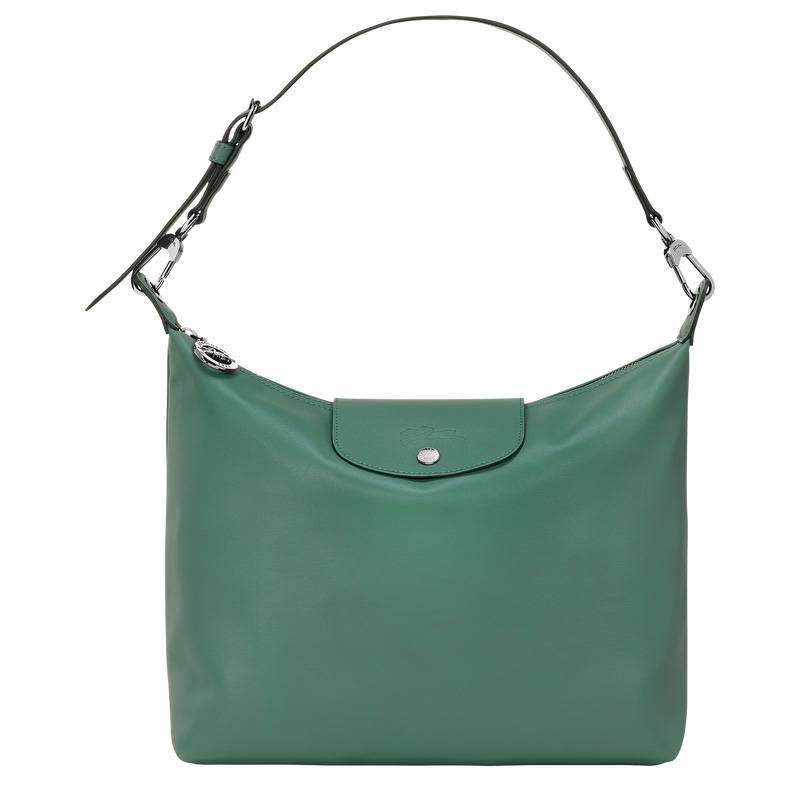 Longchamp |Le Pliage Xtra M Hobo-Tasche, Salbeigrün – Leder |Salbeigrün