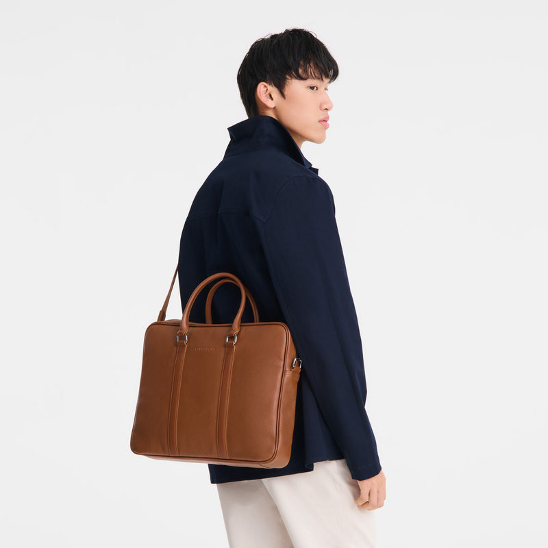 Longchamp |Le Foulonn S Aktentasche Karamell – Leder |Karamell