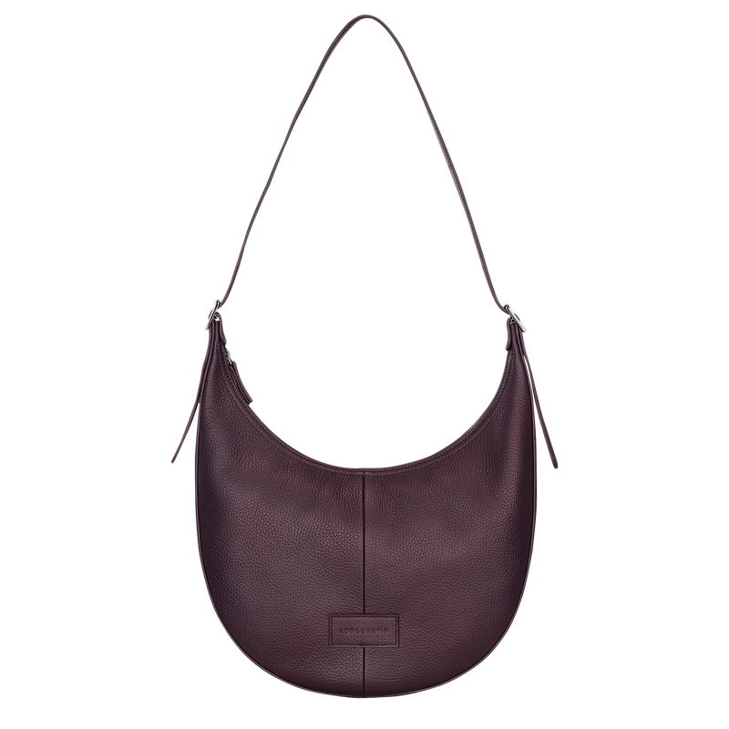Longchamp |Essential L Umhängetasche, Aubergine – Leder |Aubergine