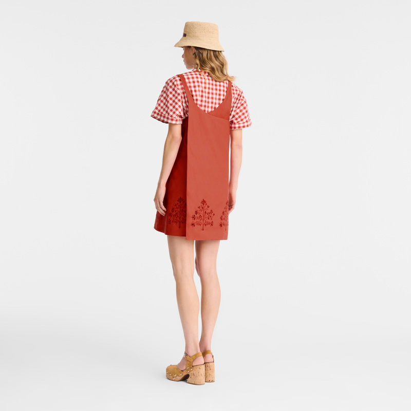 Longchamp |Kleid Tomate – Bestickter Canvas |Tomate