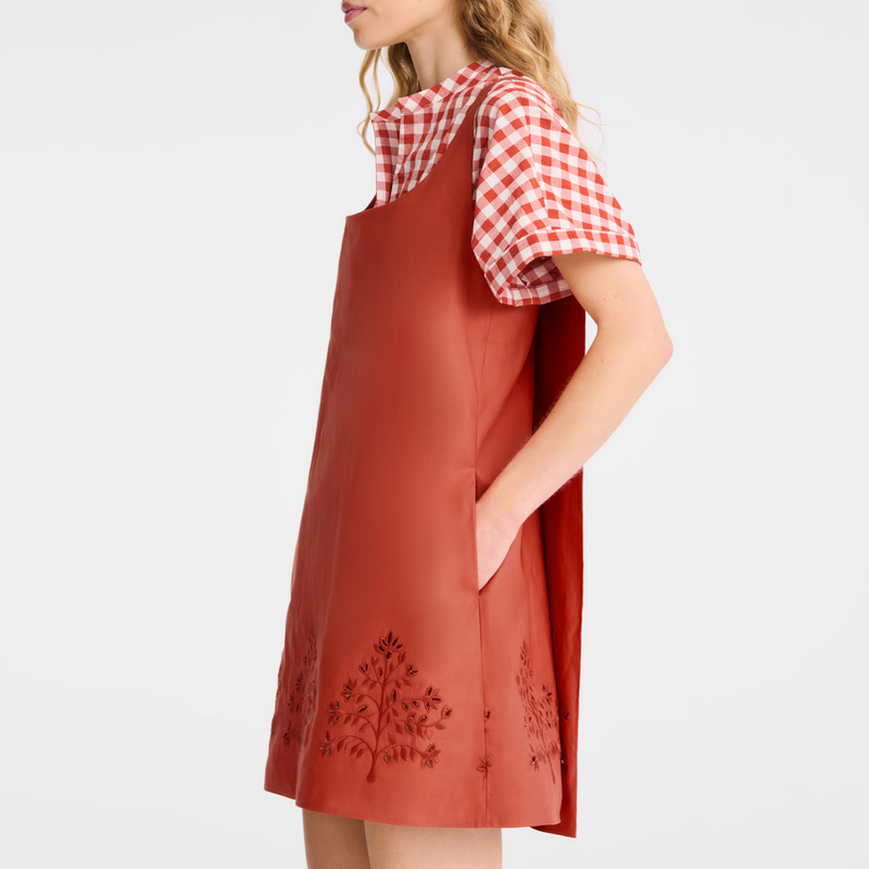 Longchamp |Kleid Tomate – Bestickter Canvas |Tomate