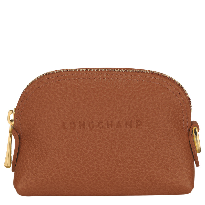 Longchamp |Le Foulonn Münzgeldbörse Caramel – Leder |Karamell