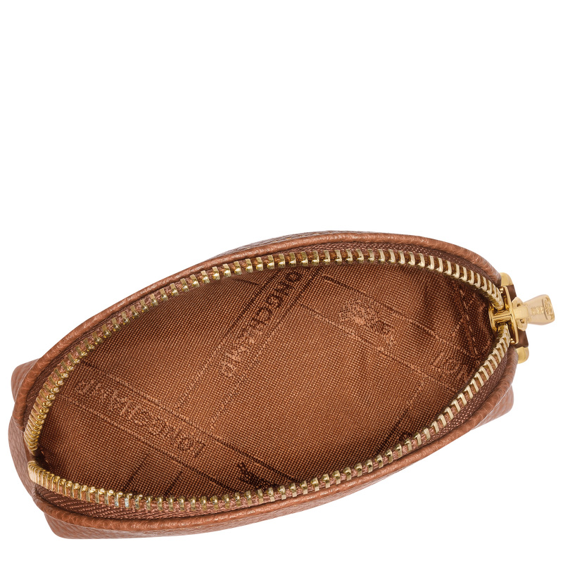 Longchamp |Le Foulonn Münzgeldbörse Caramel – Leder |Karamell