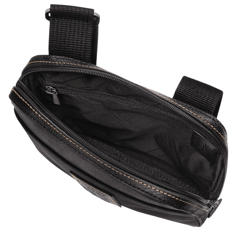 Longchamp |Boxford XS Umhängetasche, Schwarz – Recyceltes Canvas |Schwarz